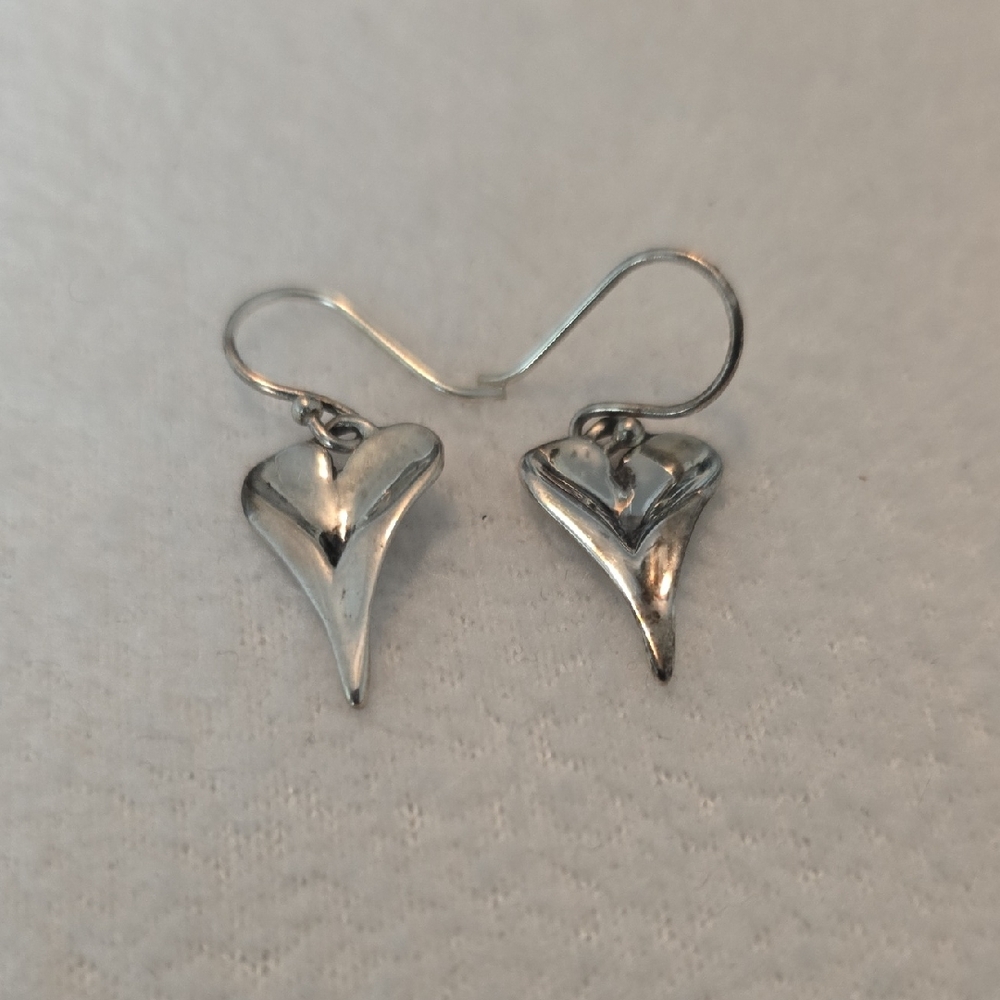 Elegant Sterling Silver Heart Earrings